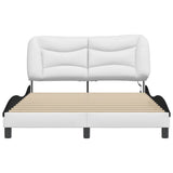 Bed Frame with LED without Mattress "Hvar" White and Black 120x200 cm 3213926