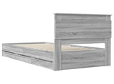 Bed Frame with Drawer Grey Sonoma 90 x 190 cm Engineer Wood 3410208