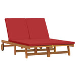 Sun Lounger Reclining Brown 125 x 200 x 84cm Solid Acacia wood 3325192