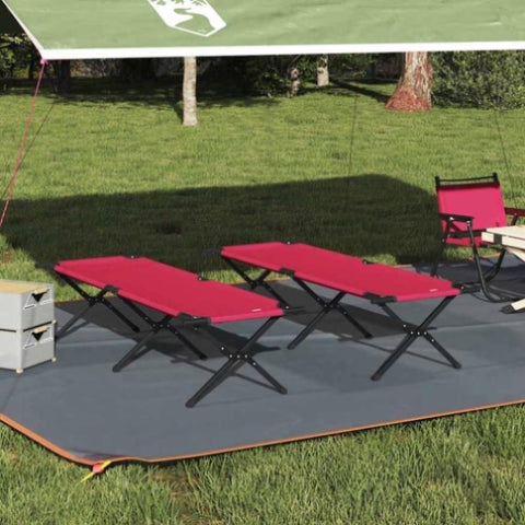 Folding Camping Bed Folding Manual Red Oxford fabric 42003182