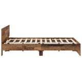 Bed Frame with Headboard Old Wood 135 x 190 cm Engineered wood 3445783
