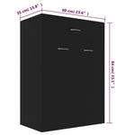 Shoe Cabinet Black 60x35x84 cm Engineered Wood 801072