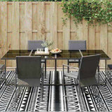 Outdoor Rug Geometric ARAKIL Black and White 400 x 300 cm 42003527