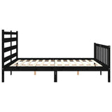 Bed Frame without Mattress Black 200x200 cm Solid Wood Pine 3192060
