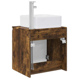 Wall-Mounted Sink Vanity Smoked Oak 53 x 35 x 63 cm 890427