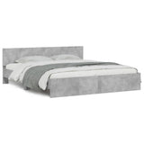 Bed Frame with LED without Mattress Concrete Grey 180x200 cm Super King 3207591