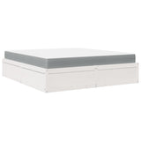 Bed with Mattress White 180x200 cm Super King Solid Wood Pine 3281926