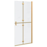 Walk-In Shower Wall Folding Gold 90 x 6.5 x 190 cm 42017971