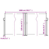 ZNTS Retractable Side Awning White 120x1000 cm 4004706