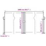 ZNTS Retractable Side Awning Terracotta 120x1000 cm 4004708