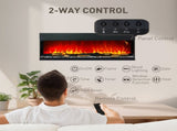 1800W 15-40&degC Adjustable Flame Glass Panel Convector Heater, 127cm T3398P378795