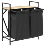 Laundry Basket 2 Compartments with Shelf Sonoma Oak 859066