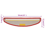 Stair Mats 10 pcs 56x17x3 cm Red Half Round 149797