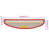 Stair Mats 10 pcs 56x17x3 cm Red Half Round 149797