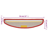 Stair Mats 10 pcs 56x17x3 cm Red Half Round 149797