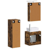 Bathroom Furniture Set 4 pcs Smoked Oak 3407443
