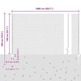 Welded Wire Fence 10 x 1.4 m PVC-Coated Steel Grey Mesh 3336830