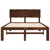 Double Bed Frame with Headboard ROSTOCK Dark Brown 135 x 190 cm 3405407