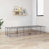 28-Panel Pet Cage with Door Black 35x35 cm Steel 3114056