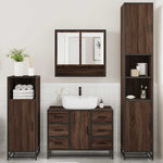 ZNTS 4 Piece Bathroom Furniture Set Brown Oak Engineered Wood 3301234
