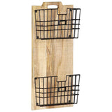 285878 Wall-mounted Magazine Rack 33x10x67 cm Solid Rough Mango Wood