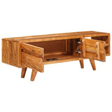 TV Cabinet with Shelf Brown 110 x 30 x 40 cm Solid Acacia Wood 42003317