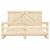 Bed Frame without Mattress with Headboard 200x200 cm Solid Wood 3281561