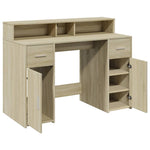 Desk with LED Lights Sonoma Oak 120x55x91 cm Engineered Wood 3309413