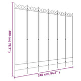6-Panel Room Divider Black 240x200 cm Fabric 350161
