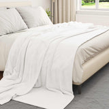 Throw Blanket White 240 x 270 cm Fleece 42016784