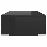 244134 TV Stand/Monitor Riser Glass Black 40x25x11 cm