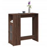 ZNTS Bar Table with Racks Brown Oak 101x40x103.5 cm Engineered Wood 854370