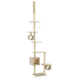 Cat Tree with Sisal Scratching Posts 260 cm Beige 170534