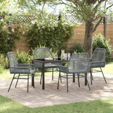 Garden Dining Set with Cushion 5 pcs Grey Poly Rattan 3380885