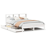 Bookcase Bed without Mattress White 140x200 cm Solid Wood Pine 3309810