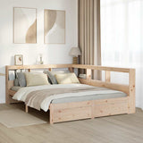 Bookcase Bed without Mattress 160x200 cm Solid Wood Pine 3324348