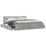 Bed Frame with Headboard without Mattress Concrete Grey 180x200 cm Super King 3295544