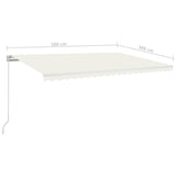 Manual Retractable Awning 500x300 cm Cream 3068937