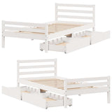 Bed Frame without Mattress White 100x200 cm Solid Wood Pine 3301607