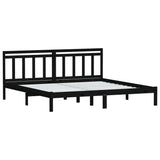 3100613 Bed Frame without Mattress Black Solid Wood 200x200 cm