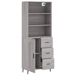 Highboard Grey Sonoma 69.5x34x180 cm Engineered Wood 3190043