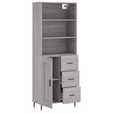 Highboard Grey Sonoma 69,5x34x180 cm Engineered Wood 3190043