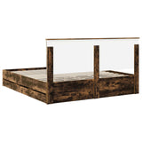 Bed Frame with Drawer Smoked Oak 180 x 200 cm Engineer Wood 3409437