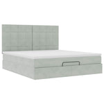 ZNTS Ottoman Bed with Mattresses Light Grey 180x200cm Velvet 3313487