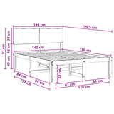 Double Bed Frame with Headboard ROSTOCK Natural 140 x 190 cm 3405444