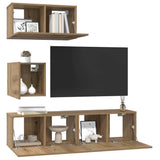 TV Cabinet Set 4 pcs Artisan Oak Engineered Wood 3393149