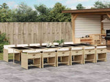 Garden Dining Set Beige PE rattan Large Foldable 3211126