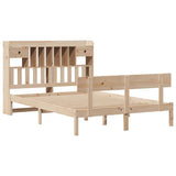 Bookcase Bed without Mattress 150x200 cm King Solid Wood Pine 3321836