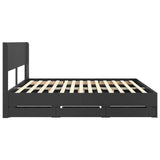 Bed Frame with Storage and Headboard Black 200 x 200 cm 3414276