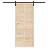 Sliding Door Natural 80 x 208 cm Solid Pine Wood 3445660
